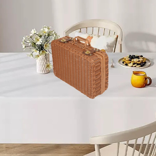 Cesta De Almacenamiento De Ratán De Imitación, Maleta, Sg