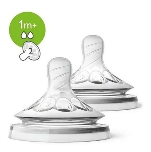 Tetinas Natural X2 Flujo Lento +1 M Bebes Philips Avent