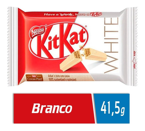 Wafer Recheado Coberto Chocolate Branco Kitkat White 41,5g