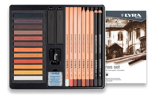 Lyra Grey Y Brown Tones, Fine Art Sketching Pencils, Metal B