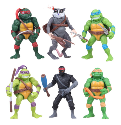 6 Figuras De Teenage Mutant Ninja Turtles