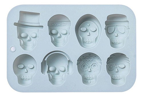 Molde De Silicona Skull Gummies Para Pudín De Halloween, Cho