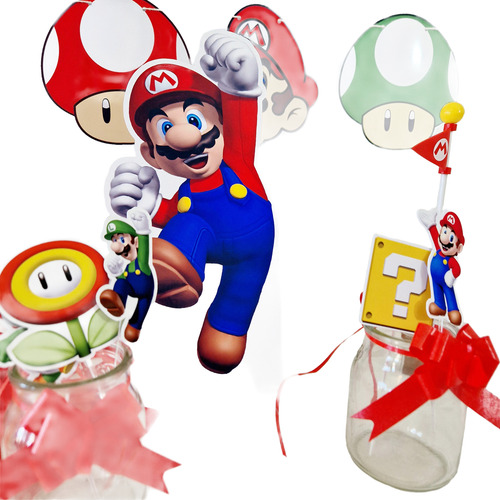 Siluetas De Carton Con Pie Figura Corporea Mario Bros