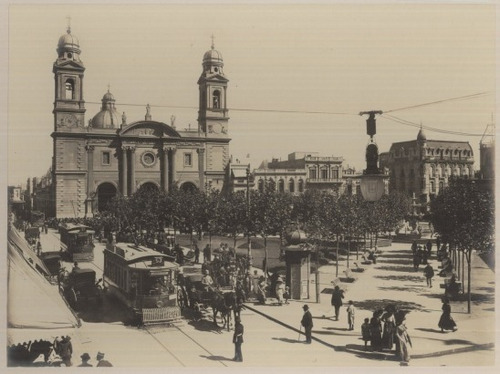 Montevideo Antiguo Plaza Constitución 1910 - Lámina 45x30 Cm