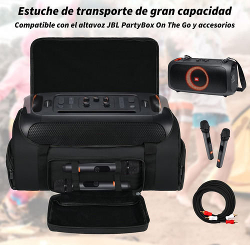 Funda Protectora Acolchada Impermeable Para Jbl Partybox On The Go, Bolsa De Transporte Portátil Con Bolsillos Para Micrófonos Y Accesorios, Antigolpes