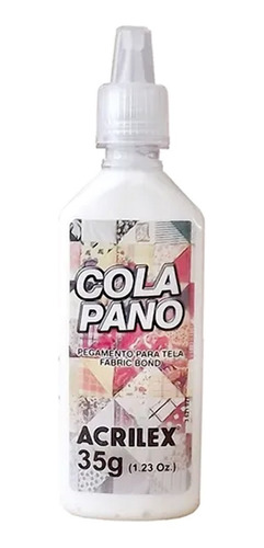 Cola Pano Para Tecidos De Algodão Branca Sem Cor 35g Acrilex