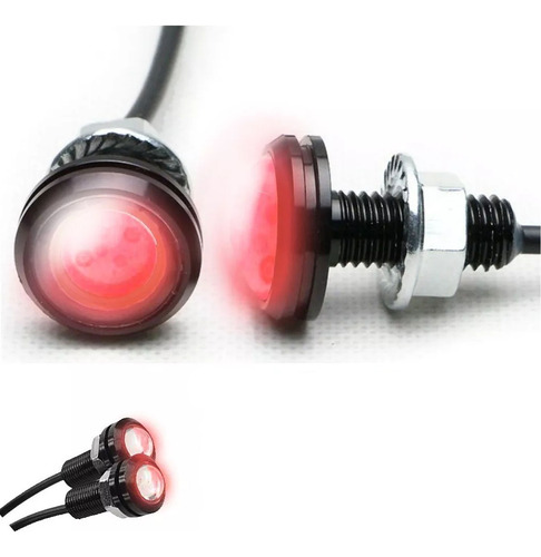 Caminero Led Ojos De Aguila Rojo Rosca X2 Modelo Grande