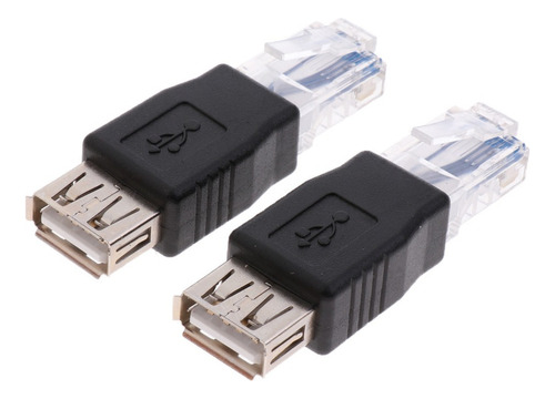 - 2x Convertidor De Red Ethernet Rj45 Macho A Usb2.0 Hembra