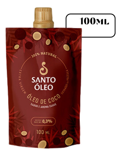 Óleo De Coco Extra Virgem Extraído Película 100ml Santo Óleo