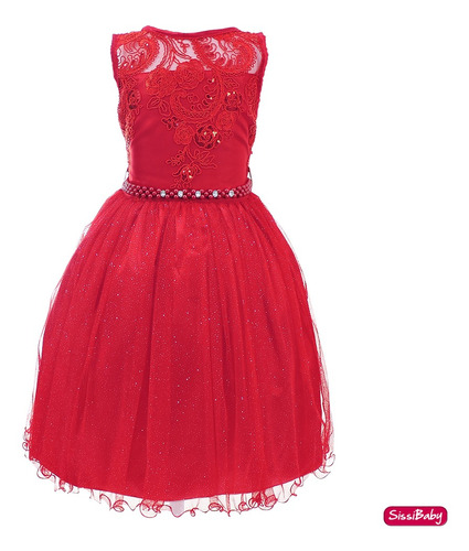 Vestido Infantil Vermelho Formatura Daminha Casamento Festa