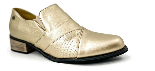 Zapatos Casuales // 02023 // Mocasines Charol Dorado
