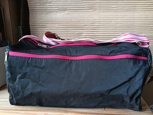 Bolsito Botinero Gym Negro Rosa Gimnasio Bolso