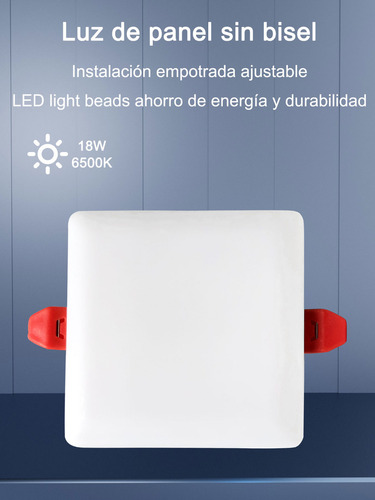 Plafón Cuadrado 18w Luminaria Led Cálido/blanco 3000k/6500k