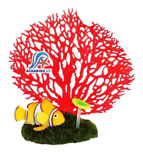 Coral De Silicona C/pez. Decoración Para Pecera Acuario H029