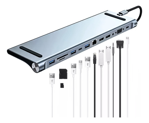 Hub Usb Tipo C 12 En 1 Docking Station Notebook Multipuerto