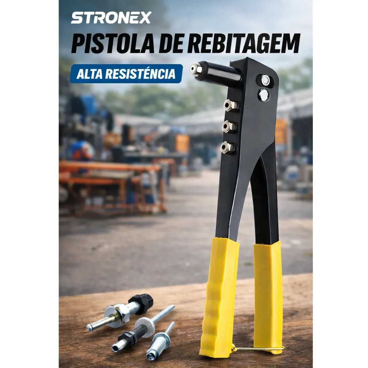 Rebitador Manual Rebitadeira Tipo Alicate 4 Bicos Ideal Para Metal Alumínio Reparos Oficina Construção Uso Profissional Fácil Manuseio Stronex
