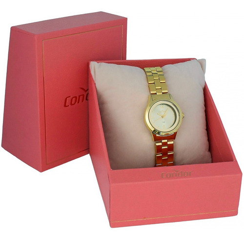 Relógio Condor Feminino Mini Dourado Copc21aebe/4x Original