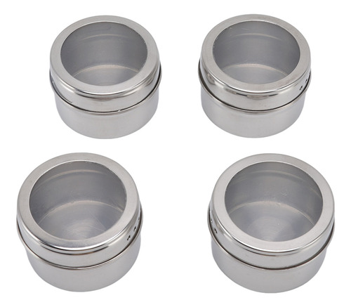 Tarros De Acero Inoxidable Para Especias, 4 Unidades, Con Ta