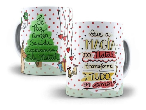 Caneca Porcelana 325 Ml Presente Que A Magia Do Natal | Parcelamento sem  juros