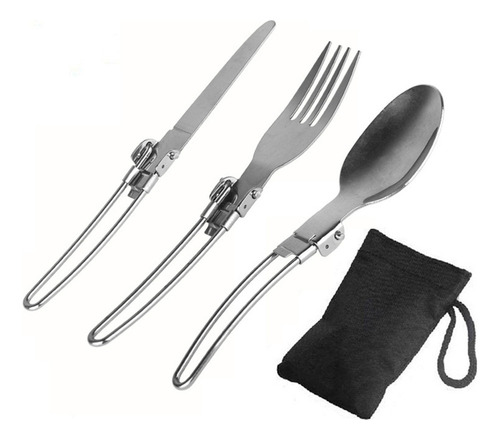Lq Juego De Cubiertos, 3 Bolsas Plegables Con Cuchara,