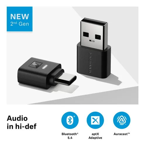 Dongle Usb Bluetooth Sennheiser Btd 700 - Aptx Sin Pérdidas Negro