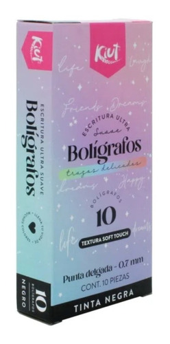 Boligrafos Negro Kiut  0.7mm *10 Unidades *5 Cajas