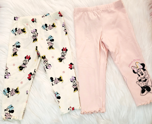 Set De 2 Leggins Mallon De Niña Modelo Minnie Mouse Disney