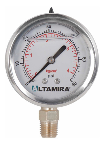 Manómetros Glicerina 0-30 Y 0-60 Psi 2.5 In C. Base Altamira