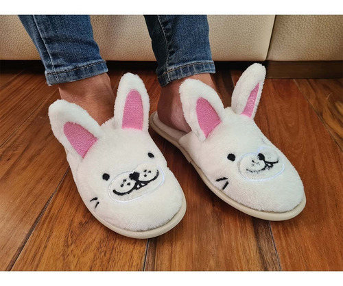 Pantuflas Conejo Mujer Calzatura Textil E-10057 100% Lavable