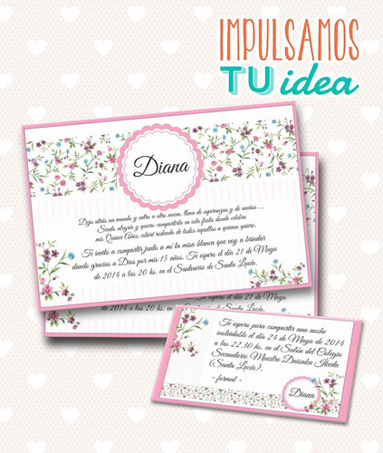 Tarjeta De 15 Para Imprimir - Invitación Y Personal Diana