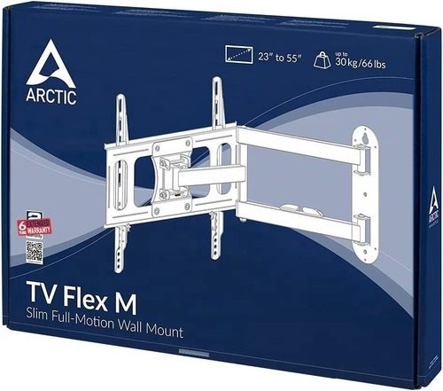 Arctic Tv Flex M - Soporte De Pared 30 Kg Premium Negro