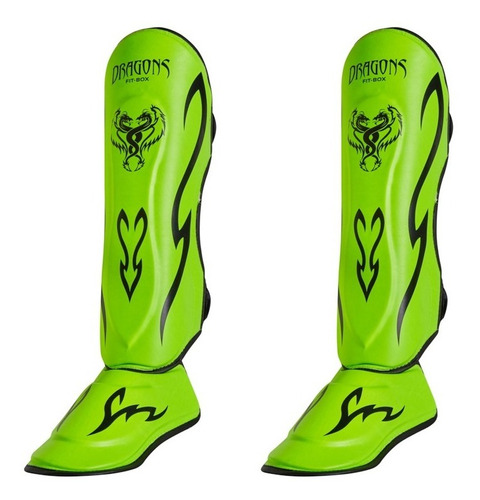 Tibiales Dragons Linea Pro Specials Verde Fluo