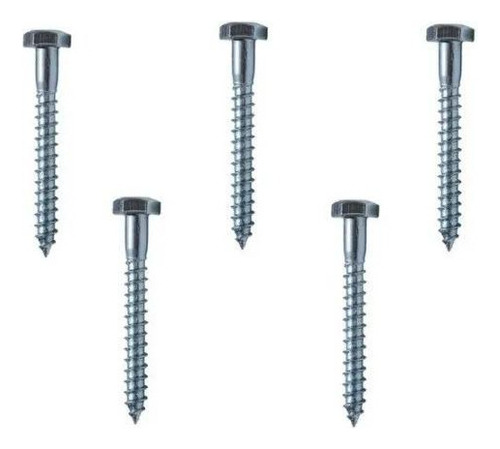 Parafuso Sextavado 1/4x60 Com Bucha Nylon 10 De Aba -100 Pçs