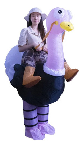 Disfraz Inflable Rosa Divertido De Mascota De Avestruz Para