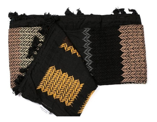 Hirbawi Kufiya Negro Y Colores - Exclusivo - Made Palestina