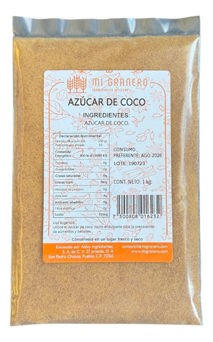 Azúcar De Coco 100% Natural 250 Gramos