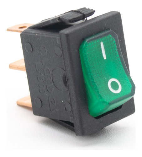 Llave Tecla 1 Polo 10a Neon Verde 21x15mm Electronica