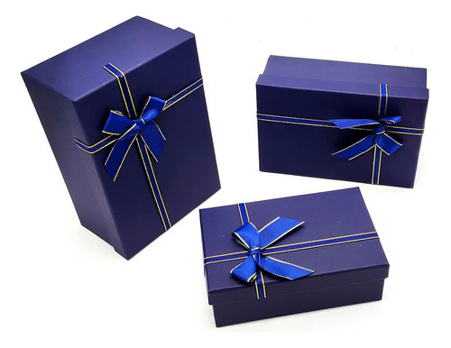 Pack 3 Cajas Rectangulares Triple Print Y Liso Regalo Amor