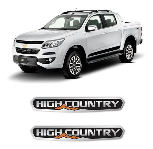 Par De Adesivos Emblema High Country Coluna S10 Resinado