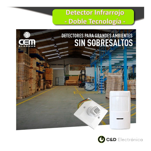 Imagen 2 de 6 de Sensor Detector De Movimiento Doble Tecnología - Ip23 Cem