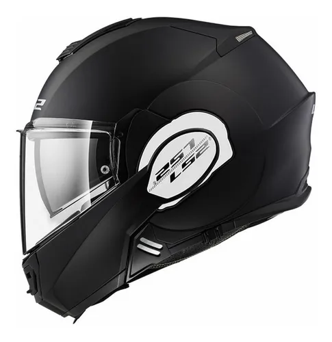 Casco para moto rebatible LS2 Valiant FF399 black y matt titanium prox  talle S