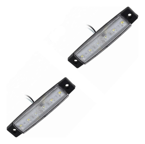 2 Luz De Cortesia Branca Slim 6 Leds 12v 24v -  Barco Lancha