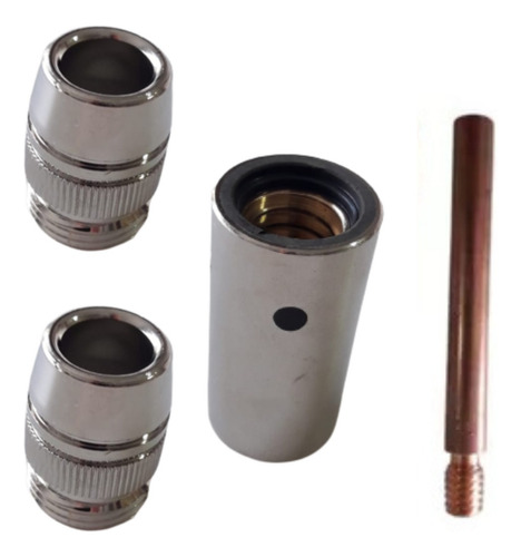 2 Bocal Conico 38 Tubo Reto Bico 55mm 1.0mm Solda Mig Oximig