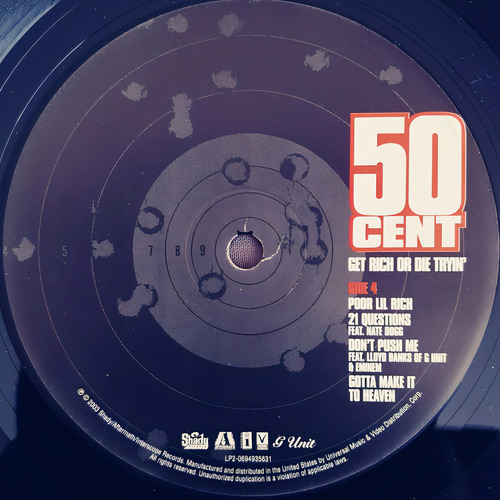 Disco de vinil de 50 Cent - Versão padrão do álbum Get Rich Or Die Tryin' (2 x Lp)