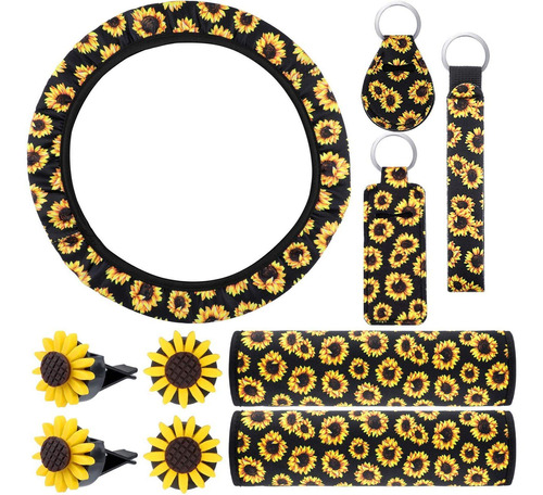 10 Conjunto De Piezas Accesorios Del Coche De Girasol U...