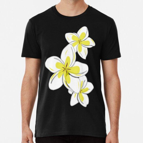 Remera Plumeria Flowers Patrón Floral Hawaiano Algodon Premi