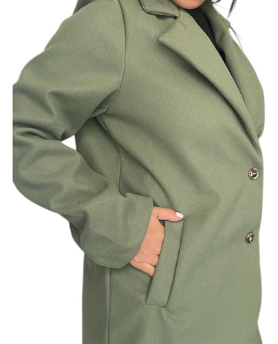 Tapado Saco Trench De Paño Mujer