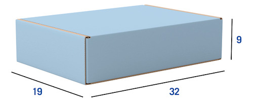 Caixa De Papelão Colorida Envios - Azul 32x19x9 - 25 Unid