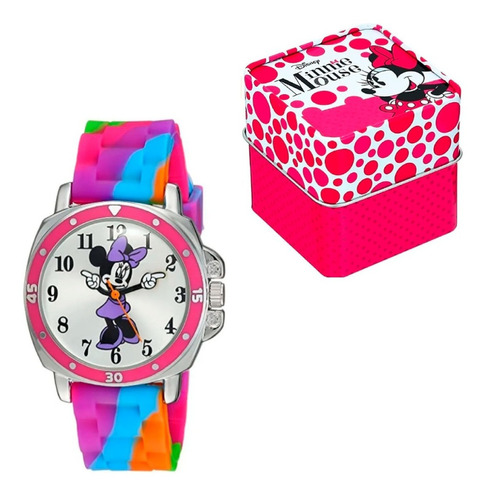 Reloj Disney Minnie Mouse Pulsera Correa Silicon Arcoiris Color de la correa Colores Color del bisel Blanco Color del fondo Blanco