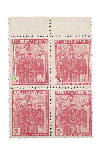 Argentina Variedad Punto 335 Gj 674 Año 1930 R A Invertida